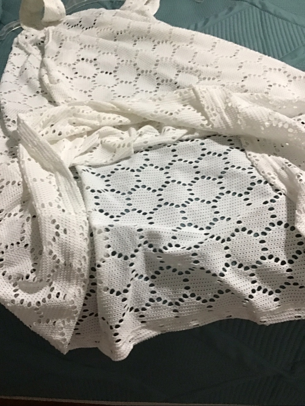 Kim Rogers Cream Eyelet Sleeveless Bathing Suit Coverup - Picture 4 of 4